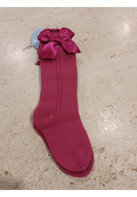 Calcetín Calado Lazo Fucsia