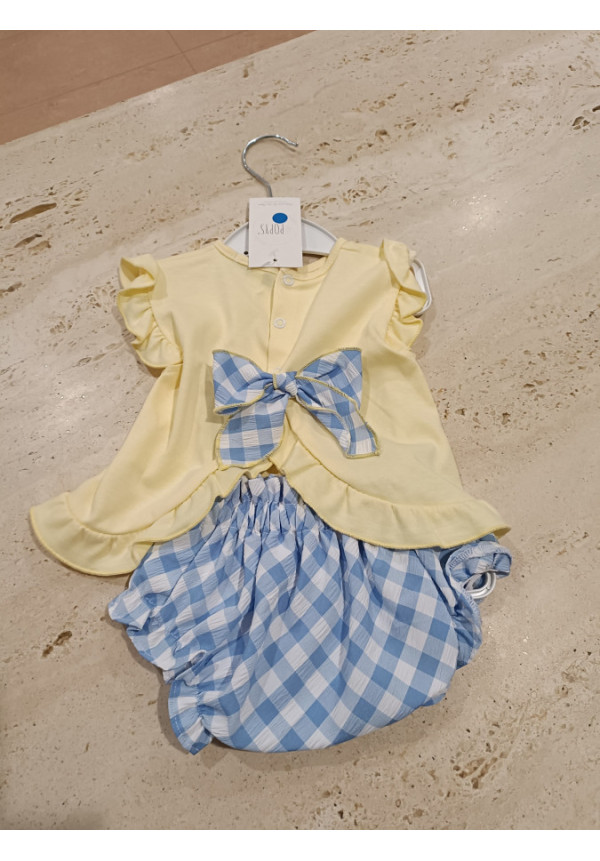 Conjunto 2p Cuadros Amarillo