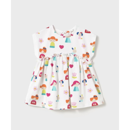 Vestido Punto Estampado Blanco