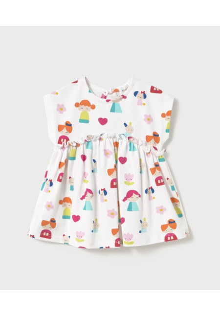 Vestido Punto Estampado Blanco