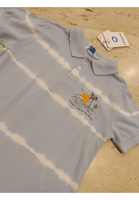 Polo M/C Azul Ola