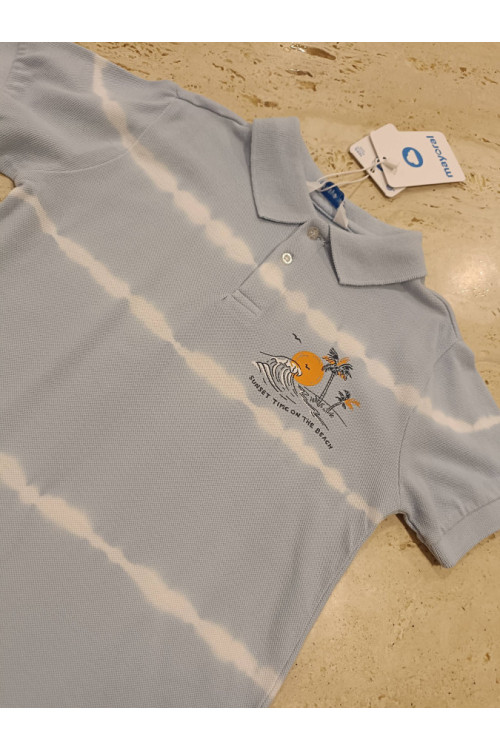 Polo M/C Azul Ola