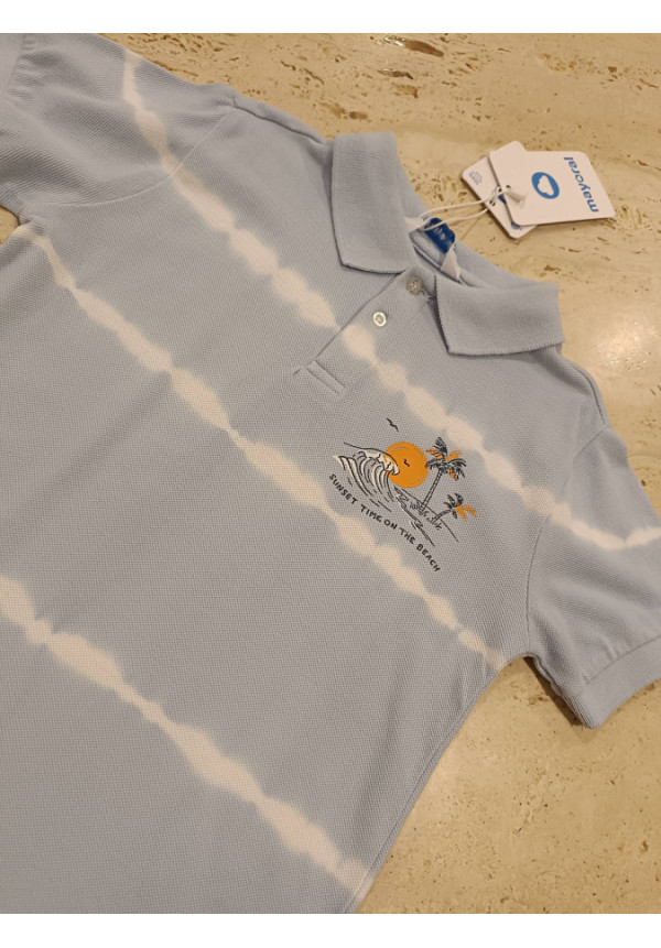 Polo M/C Azul Ola