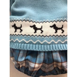 Conjunto 2p Perritos Azul
