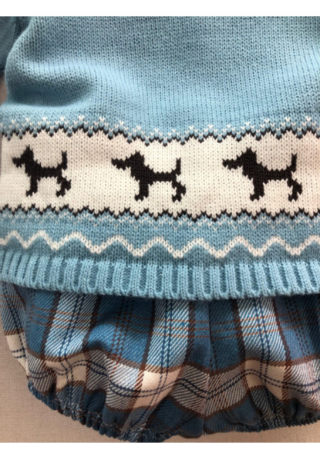 Conjunto 2p Perritos Azul