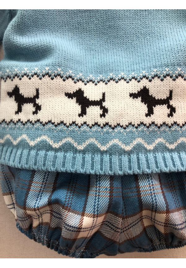 Conjunto 2p Perritos Azul