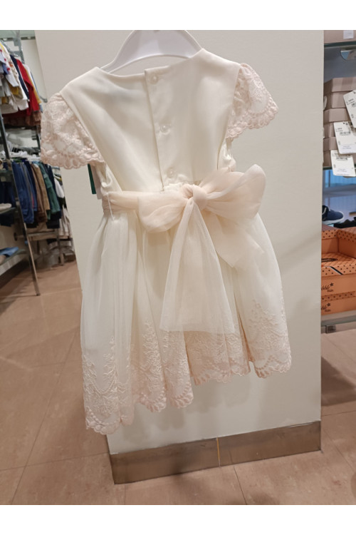 Vestido Ceremonia Crema-Salmon