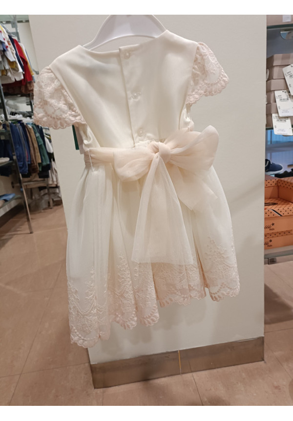 Vestido Ceremonia Crema-Salmon