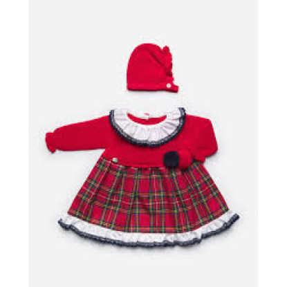Vestido + Capota Rojo/Cuadros