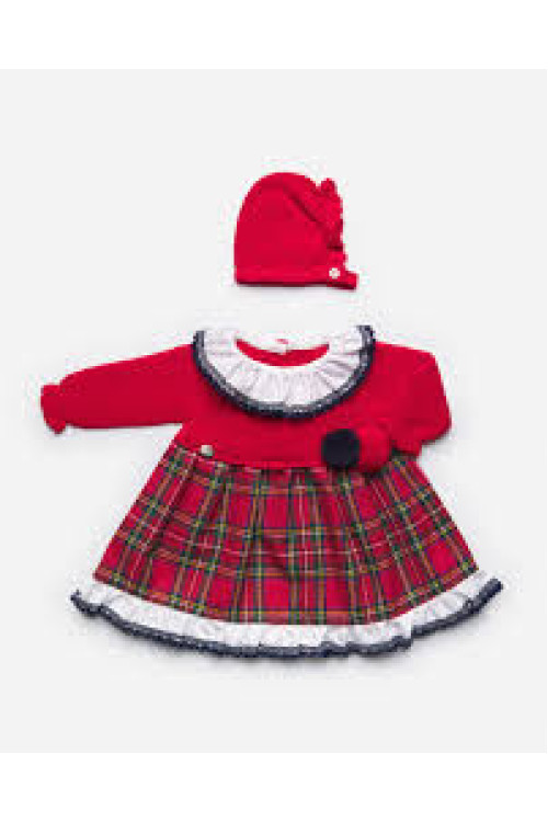 Vestido + Capota Rojo/Cuadros