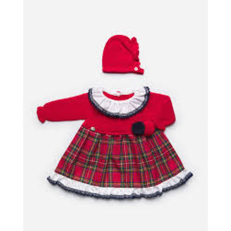 Vestido + Capota Rojo/Cuadros
