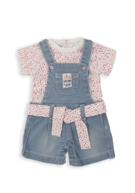 Conjunto 2p Peto Vaquero Rosa