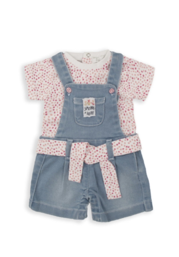 Conjunto 2p Peto Vaquero Rosa
