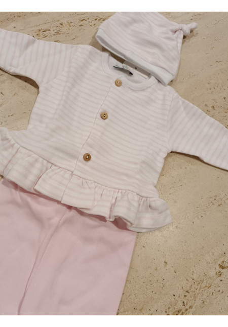 Conjunto Primera Puesta Rosa Rayas