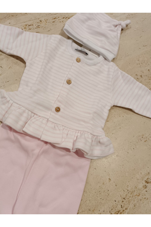 Conjunto Primera Puesta Rosa Rayas