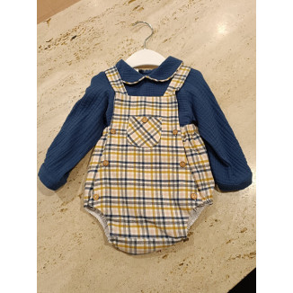 Conjunto peto cuadros amarilo