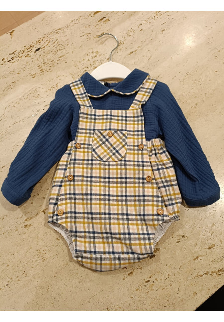 Conjunto peto cuadros amarilo