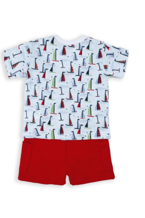Conjunto 2p Barcos Rojo