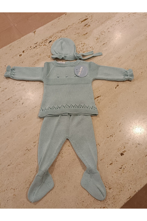 Conjunto polaina 3p Verde agua
