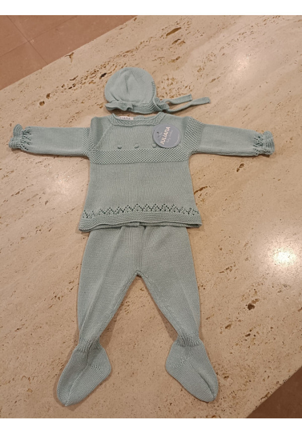 Conjunto polaina 3p Verde agua