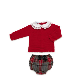 Conjunto 2p Rojo Cuadros