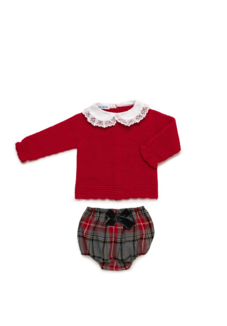 Conjunto 2p Rojo Cuadros