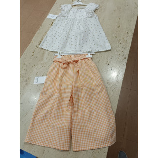 Conjunto 2p Blanco/Naranja