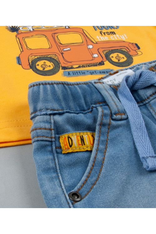 Conjunto 2p Coche Amarillo