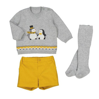 Conjunto 3p Pingüinos Curcuma