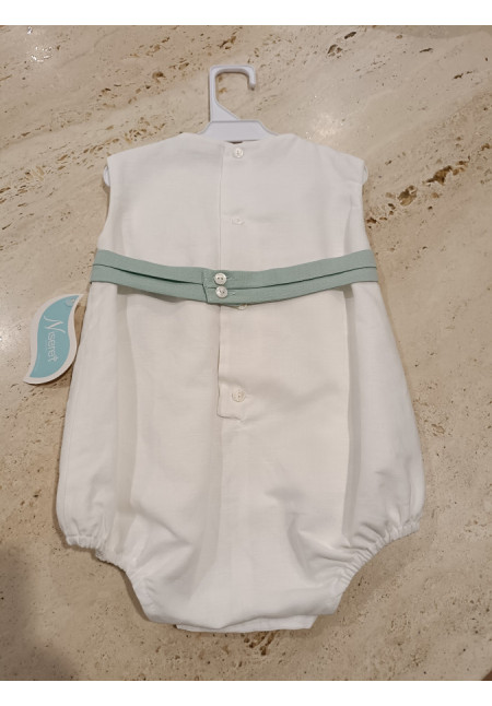 Pelele Ceremonia Blanco/Verde 