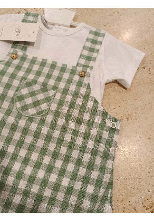 Conjunto Peto 2p Cuadros Verde