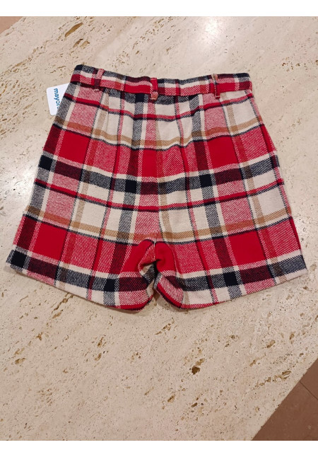 Pantalón Corto Cuadros Rojo