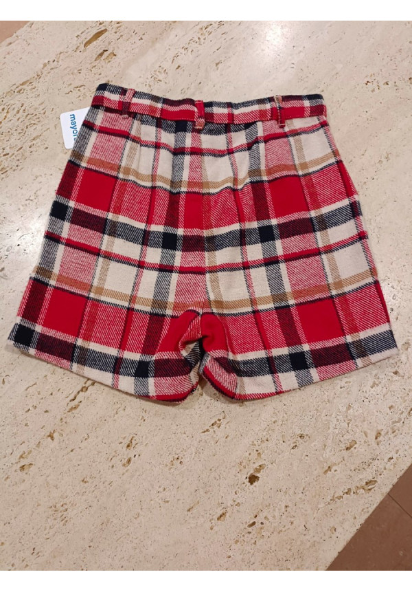 Pantalón Corto Cuadros Rojo