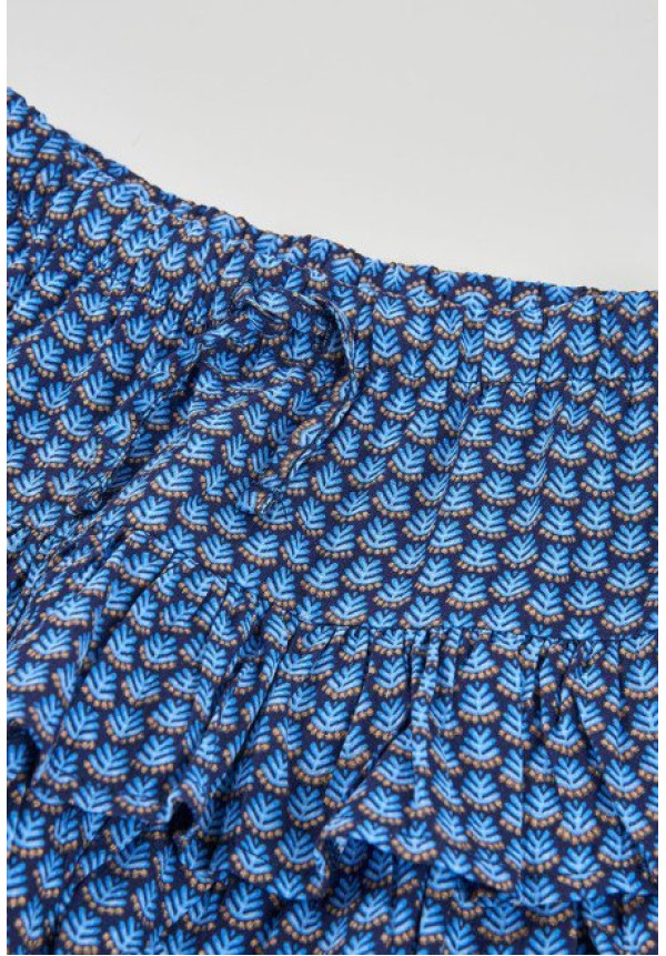 Falda Azul Estampado