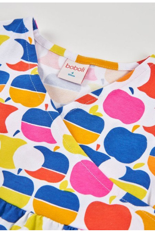 Vestido Punto Elástico Manzanas