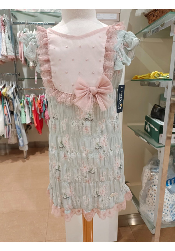 Vestido Ceremonia Estampado/Azul