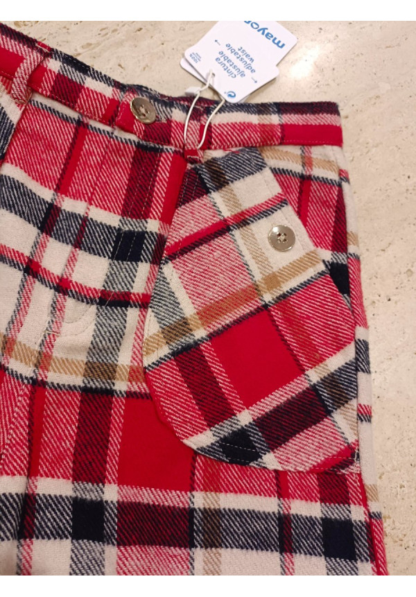Pantalón Corto Cuadros Rojo