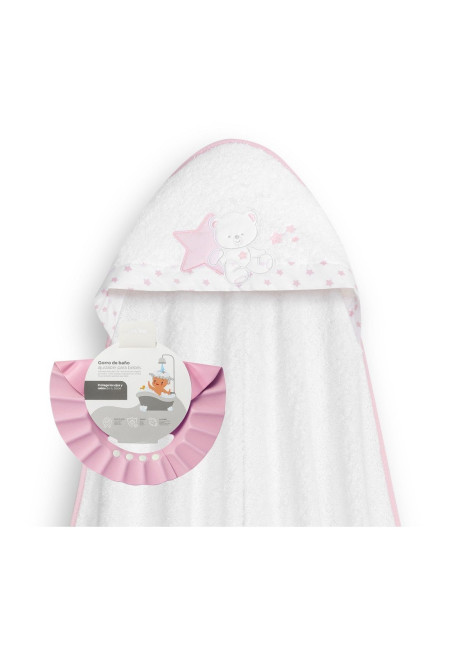 Capa Baño + Gorro Rosa