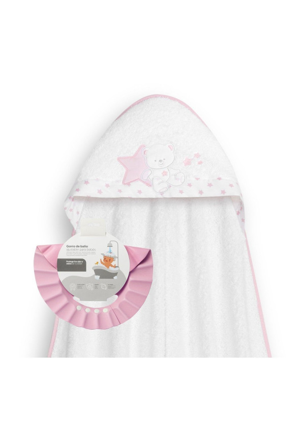 Capa Baño + Gorro Rosa