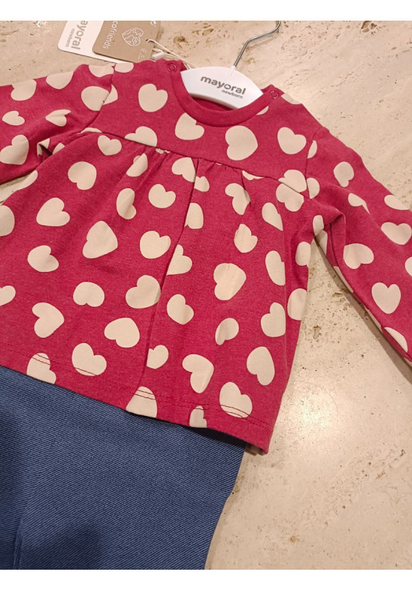 Conjunto 2p Corazones Marsala