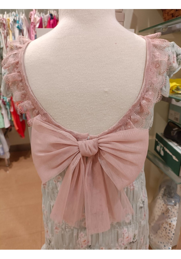 Vestido Ceremonia Estampado/Azul