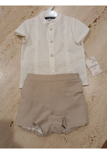 Conjunto Ceremonia 2p Blanco/Tostado