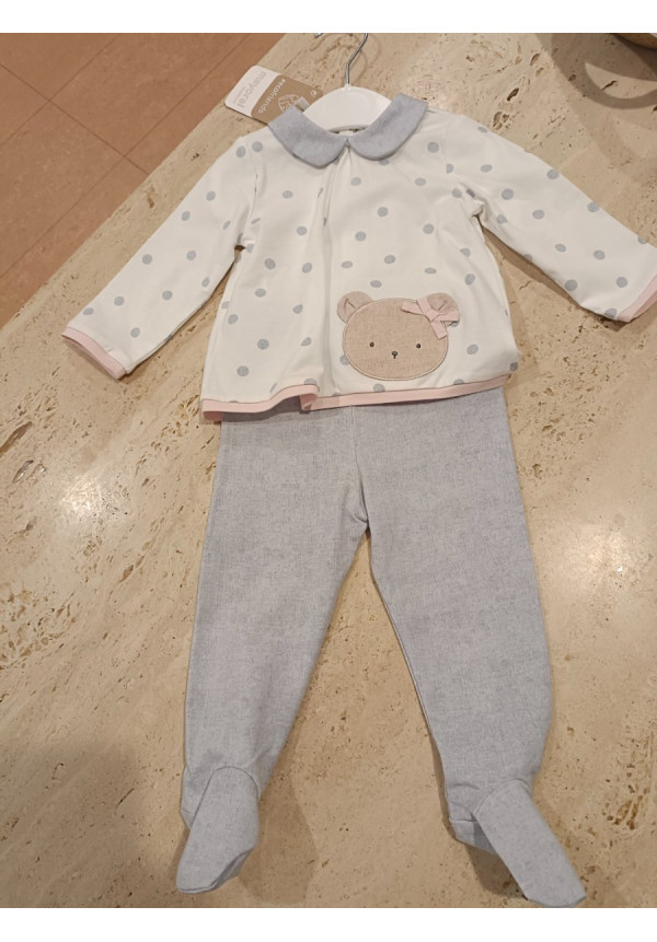 Conjunto Polaina 2p Oso Gris