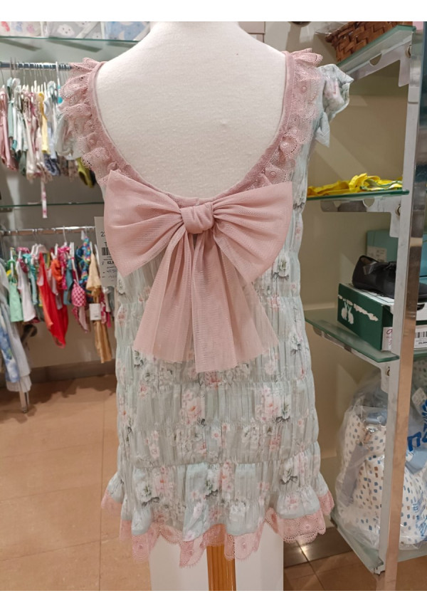Vestido Ceremonia Estampado/Azul