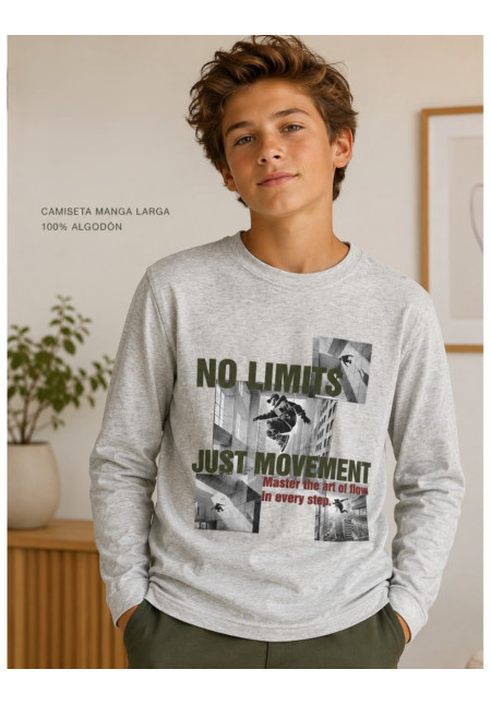 Camiseta M/L Gris Camiseta M/L Gris
