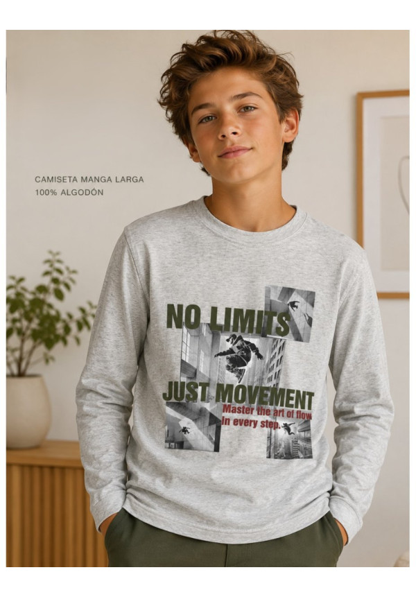 Camiseta M/L Gris
