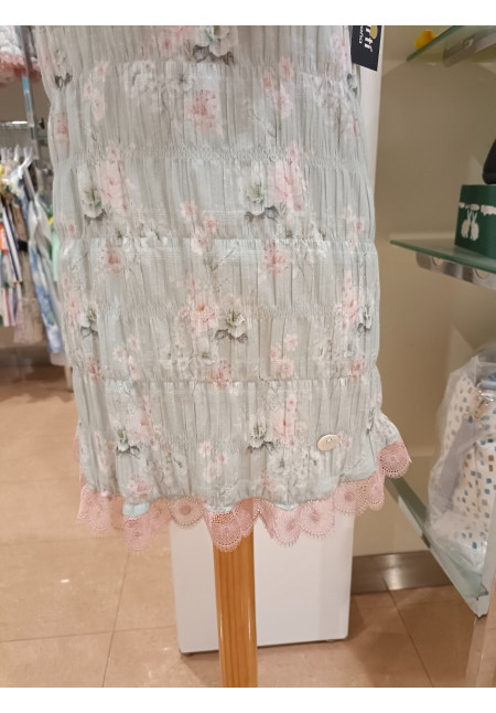 Vestido Ceremonia Estampado/Azul